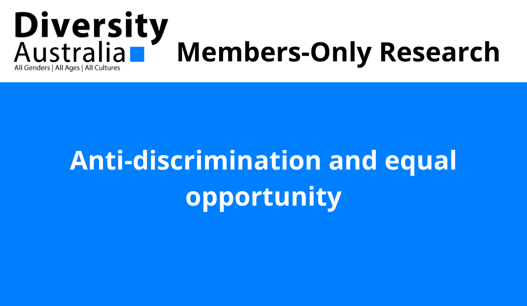 Anti-discrimination and equal opportunity